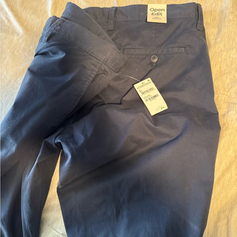 Open Edit Navy Chino Pants